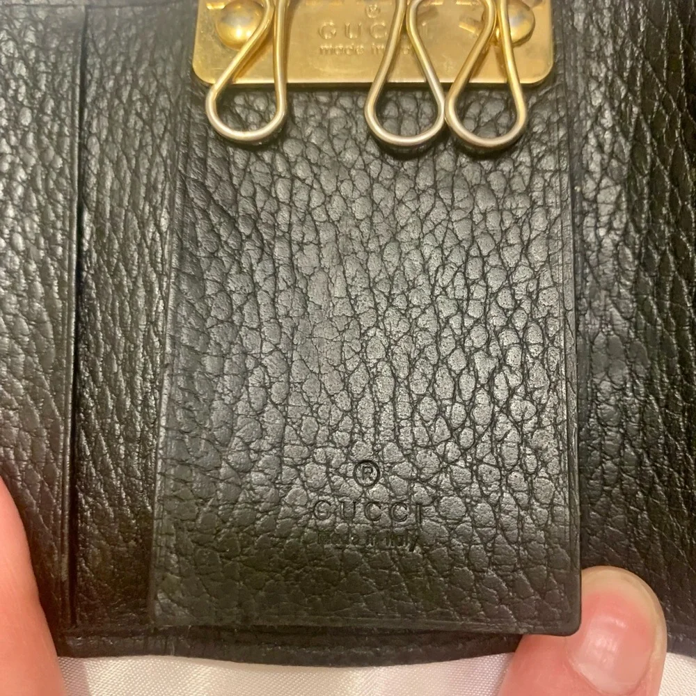 GUCCI GG Marmont Black Leather 6 Ring Key Case - Picture 12 of 16